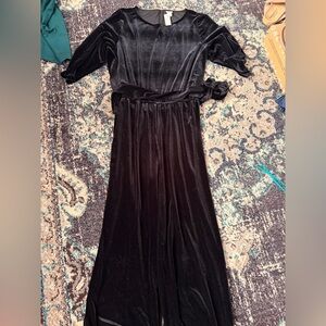 Chico's Black Velvet Jumpsuit